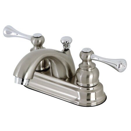 Kingston Brass KB3607BL 4" Centerset Bathroom Faucet, Brushed Nickel/Polished Chrome KB3607BL